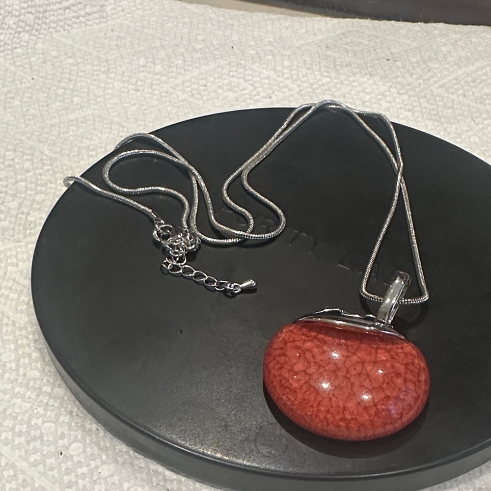 Elegant Silver and vibrant colour Pendant Necklace